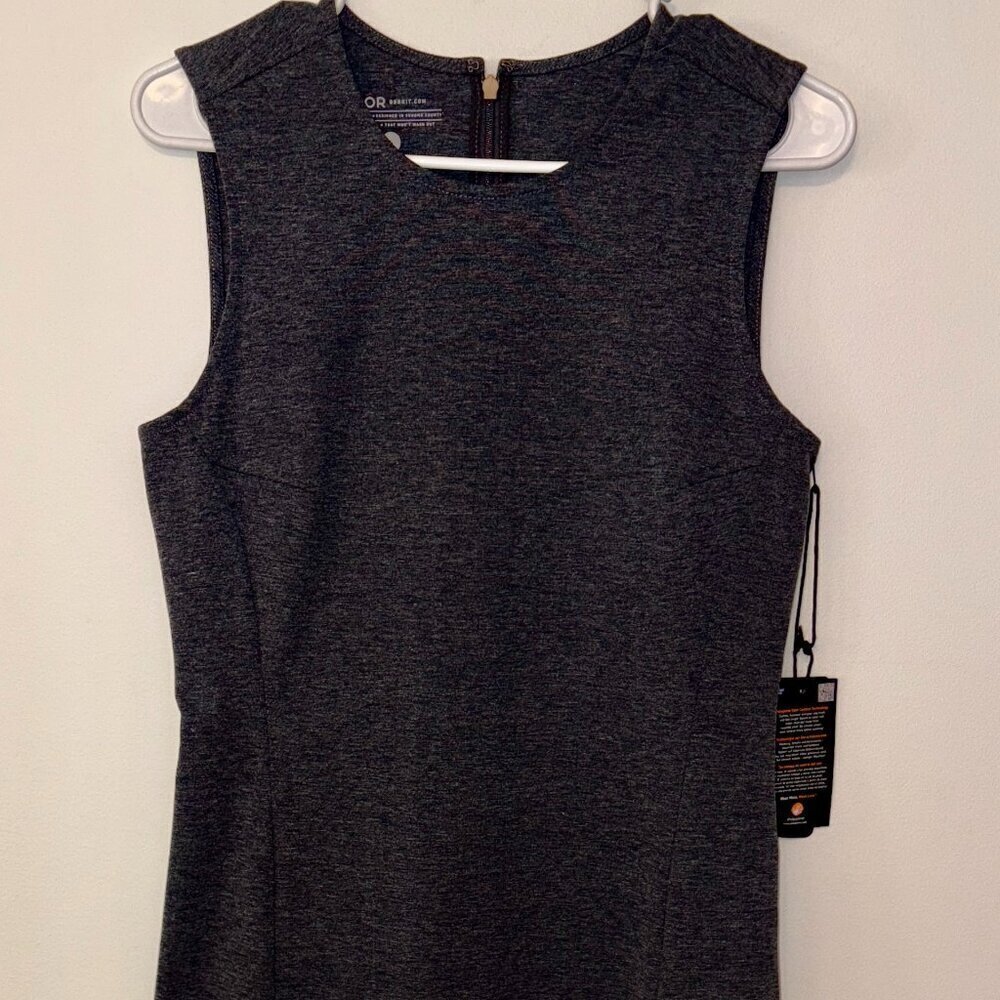 Dark Gray Sleeveless Sheath Dress-QOR